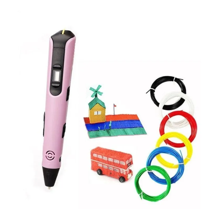 Penna 3D LCD Multifunzione 12 Colori PLA/ABS Velocità e Temperatura Regolabili Kit Completo