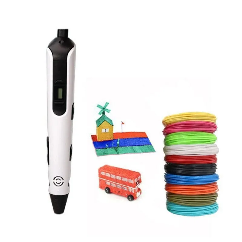 Penna 3D Stampa LCD con 10 Colori PLA 1,75 mm Velocità Regolabile Kit Completo