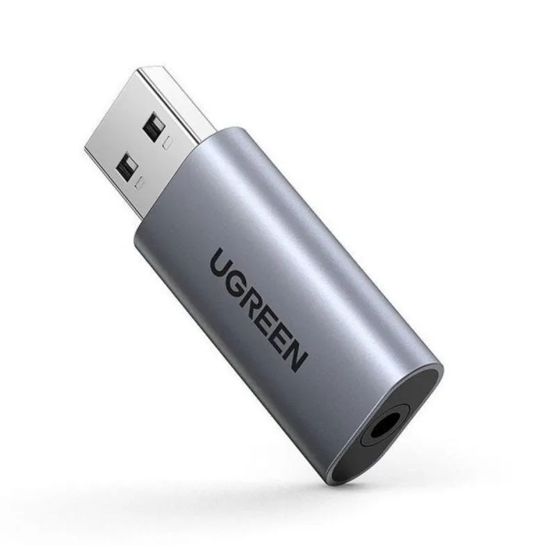 Adattatore USB Ugreen CM383 audio jack 3,5 mm con scocca in alluminio e tecnologia C-Media IC