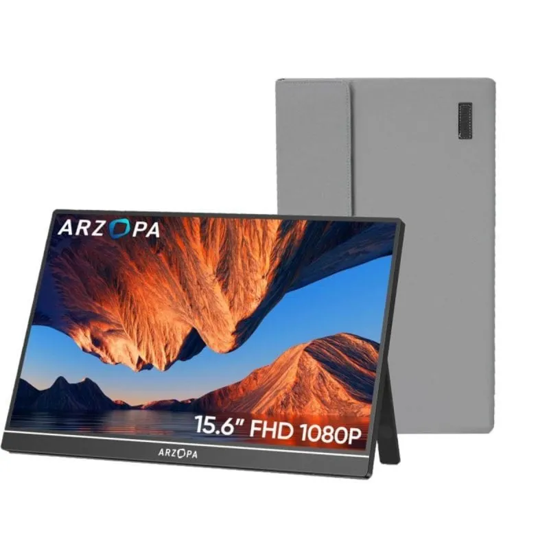 Monitor ARZOPA 15,6" Full HD 1080P IPS Portatile Ultrasottile Con Supporto Multimodo