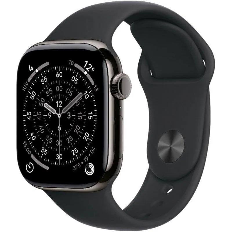 Apple Watch Series 11 GPS + Cellular 42mm Retina OLED Titanio con Cinturino Nero S/M IP6X SpO2 Cardiofrequenzimetro Monitor Sonno SOS