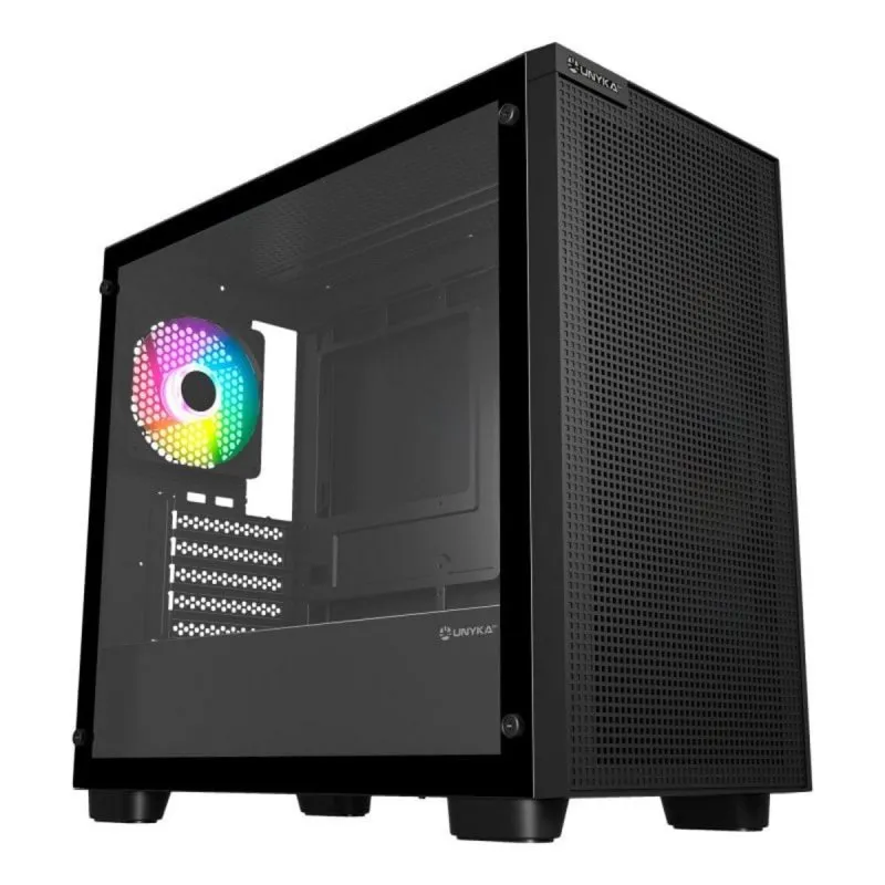 Unykach Revelat Mesh Edge Micro ATX, Nero, ARGB, Vetro Temperato