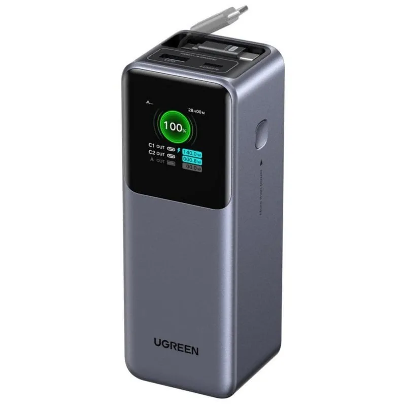 UGREEN Power Bank 165 W con cavo retrattile 20000 mAh USB-C/USB-A