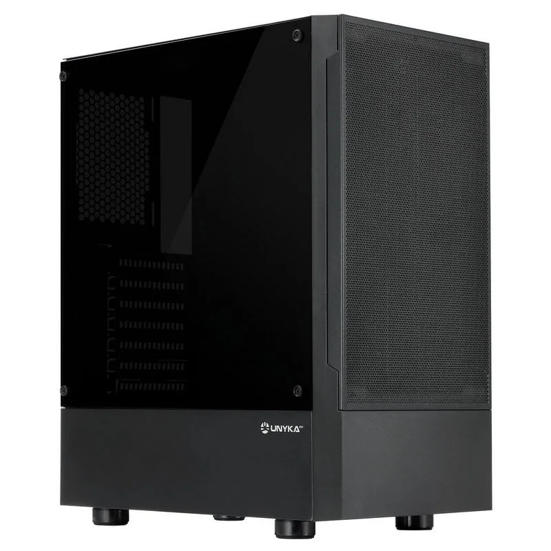 UNYKAch Aero C35 ATX Black con Alimentatore ATX 500W, Pannello Laterale in Vetro Temperato, Compatibilità ATX/Micro ATX/ITX, Supporto Radiatore 240 mm