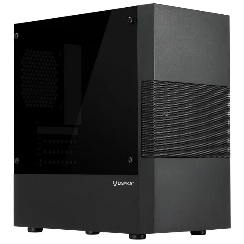Aero C25 Micro ATX con Alimentatore ATX 500W, Pannello Laterale in Vetro Temperato, Nero