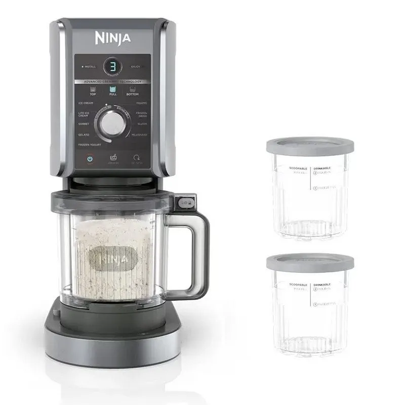Gelatiera Ninja NC502EU 0,709 L 2 vasche LED 10 programmi Base antiscivolo Ricettario incluso