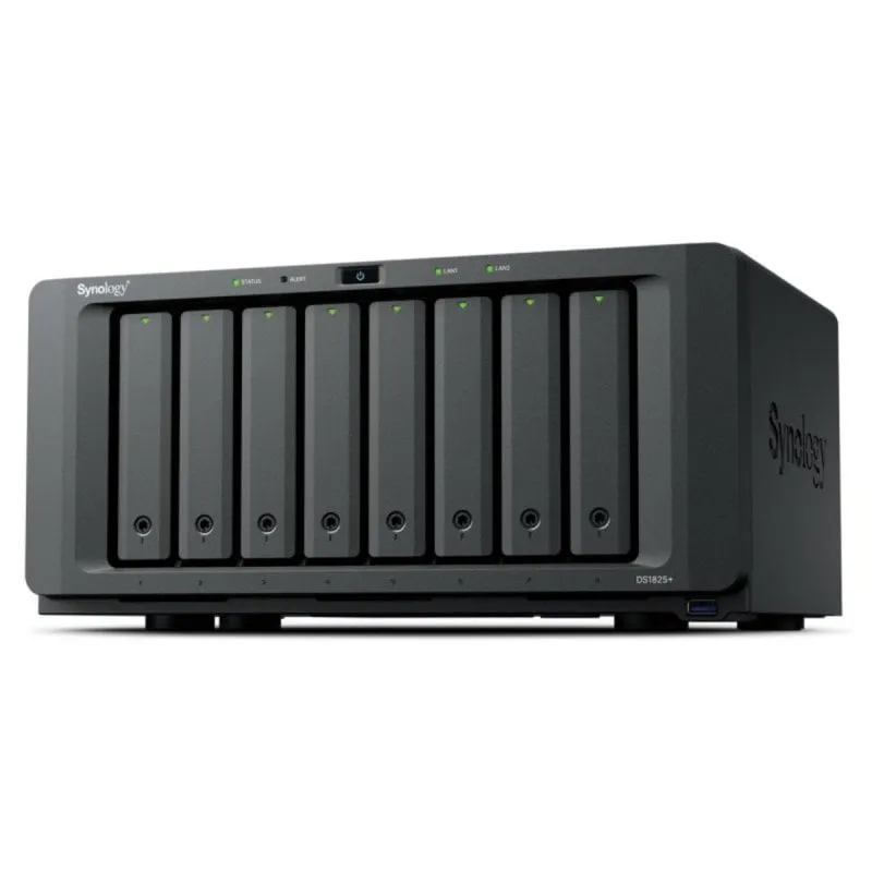 NAS Synology DS1825+ Ryzen Embedded V1500B 8GB DDR4 8 Bays 2.5GbE espansione M.2 PCIe SODIMM ECC
