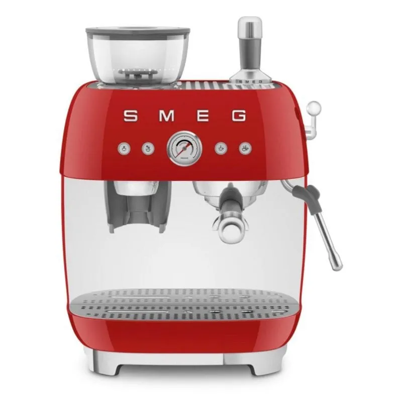 Cafetera Manual Smeg EGF03RDEU 2,4 L 20 Bar con Molinillo Integrato e Doppia Caldaia Rossa