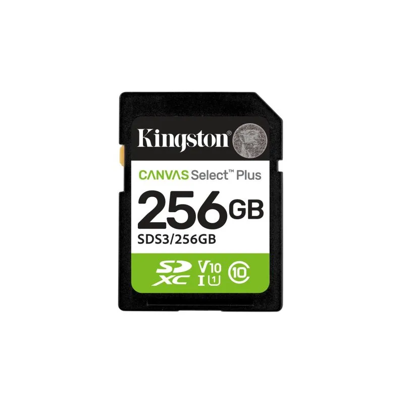 Scheda SD Kingston Canvas Select Plus 256GB 150 MB/s Classe 10 UHS-I U1 V10 Verde/Nero/Bianco