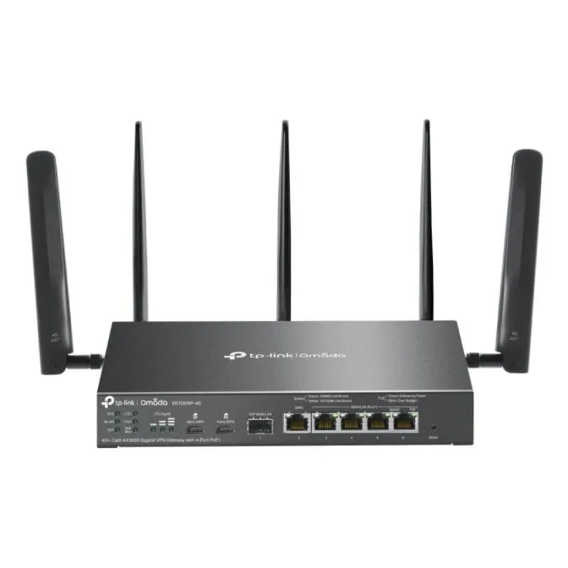 Router TP-Link ER706WP-4G 4G Dual SIM 300 Mbit/s Ethernet Gigabit VPN Mesh PoE Nero