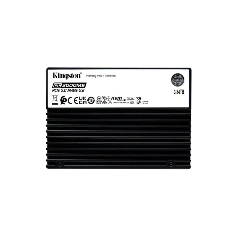 Disco Duro Kingston 3,84 TB U.2 NVMe PCIe 5.0 14000 MB/s DC3000ME + Encriptazione AES 256-bit