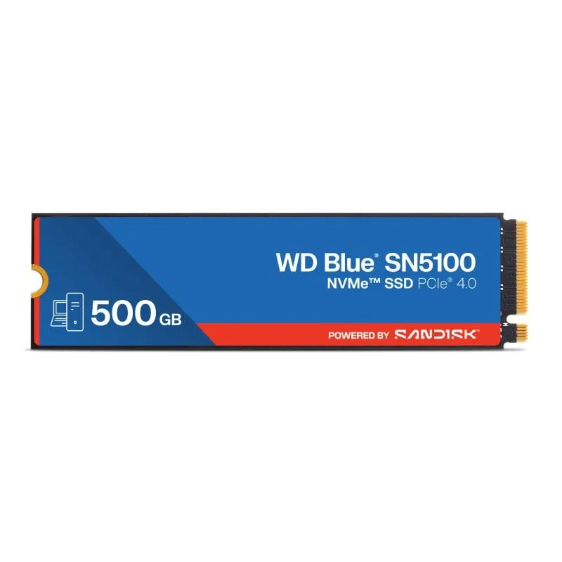 Disco Duro SanDisk 500GB M.2 NVMe 6600 MB/s WD Blue SN5100 QLC PCIe 4.0 + Encryption