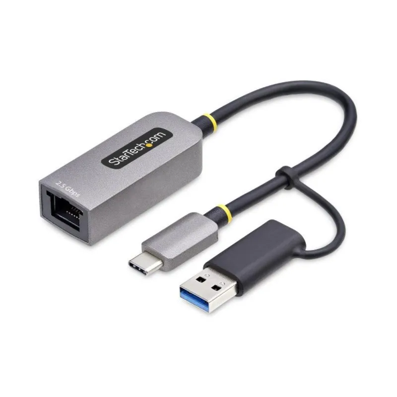 Scheda di Rete StarTech USB-C RTL8156BG 2,5G Ethernet 5000 Mbps Grey con USB-A Adapter