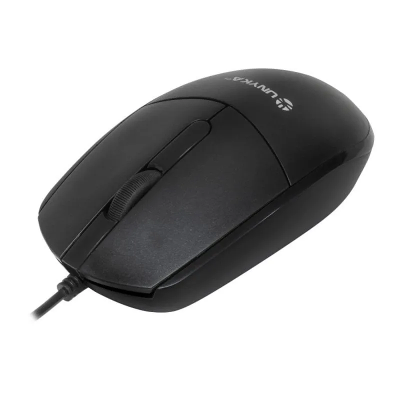 Ratón UNYKAch UK A128 USB 1200 DPI Negro Ambidiestro Cable 1,5 m