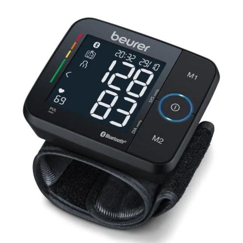 Misuratore di pressione digitale Bluetooth Smart display nero funzione aritmie AAA