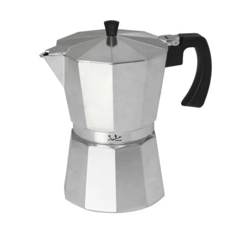 Caffettiera Moka Alluminio 3 tazze rivestimento antiruggine facile pulizia argento