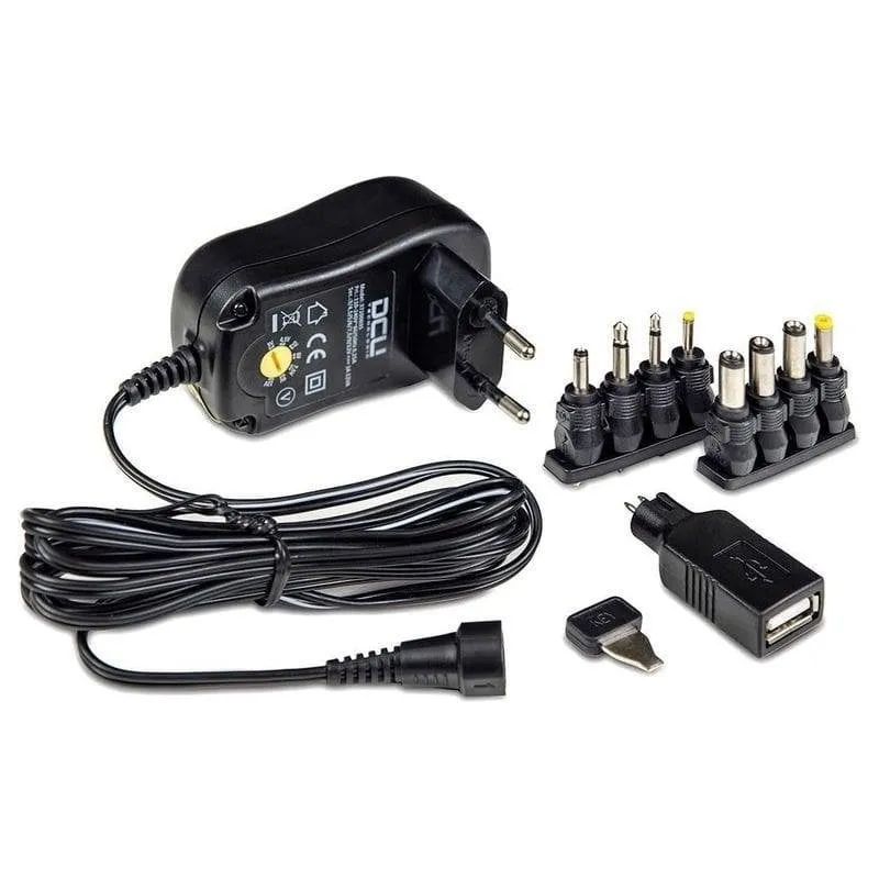 DCU Cargatore Universale a Uscita Variabile 18W 1.5A+USB Nero