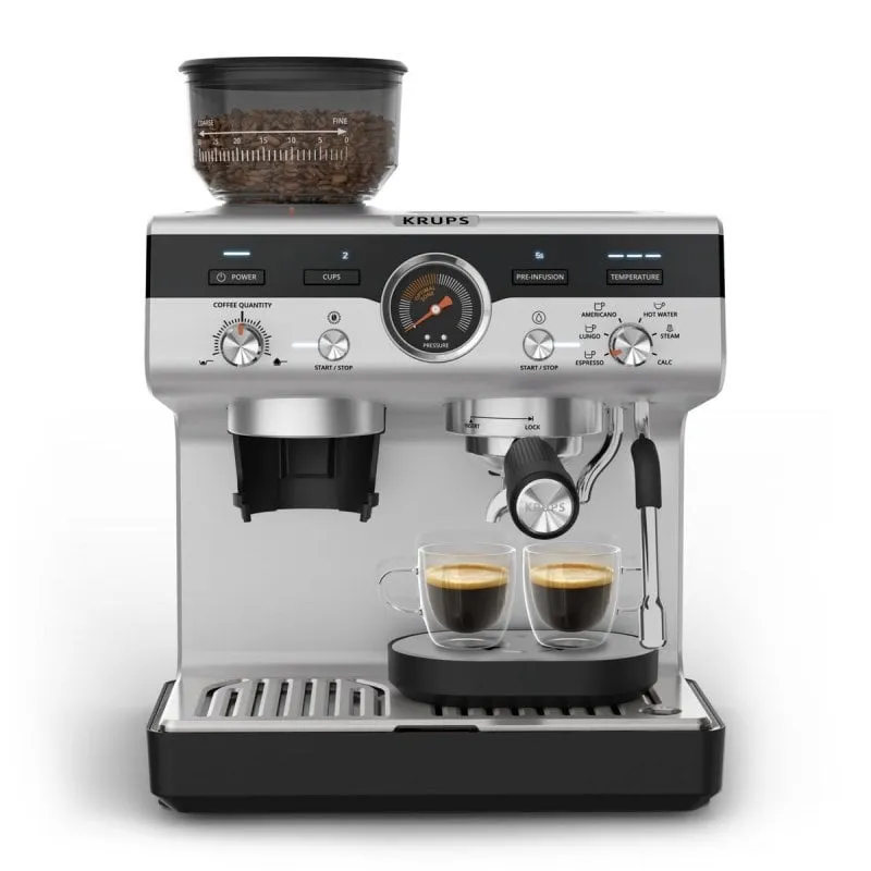 Macchina per caffè espresso Krups Precision XP801T10, 3 L, 15 bar, macinacaffè integrato, lancia vapore
