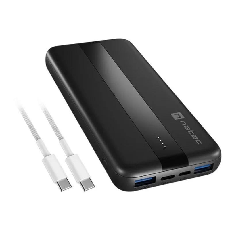 Powerbank NATEC Trevi Slim Q V2 10000 mAh ai polimeri di litio Power Delivery Quick Charge Nero