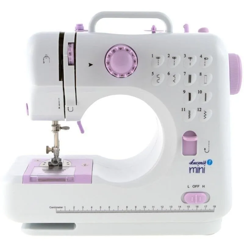 Macchina da cucire mini semiautomatica Łucznik Bianca/Rosa