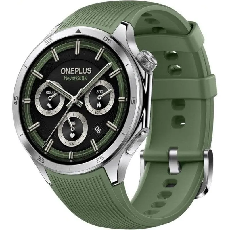OnePlus Watch 3 GPS NFC 46mm AMOLED Silver Verde Resistenza Acqua 5ATM+IP68