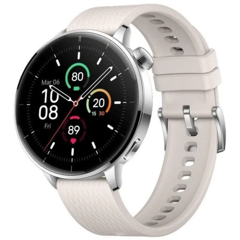 OnePlus Watch 3 GPS NFC 43mm AMOLED Argento Cassa Bianca M Resistenza Acqua 5ATM+IP68
