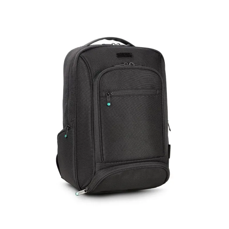 Zaino Urban Factory MCB15UF-ECO per laptop fino a 16 pollici, materiale PET riciclato, 745 g, colore nero, comparto tablet, 3 tasche frontali