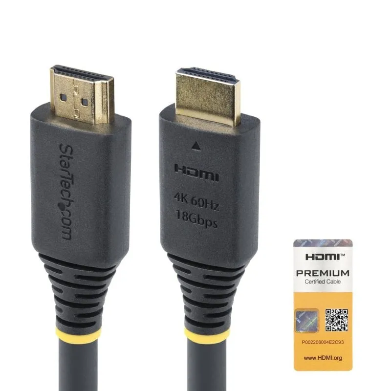 Cavo HDMI attivo ad alta velocità 15 m - 4K 60Hz/1440p 144Hz - HDR10/HDCP 2.2/ARC - 18 Gbps - HDMI 2.0 - Rivestimento TPE, Nero