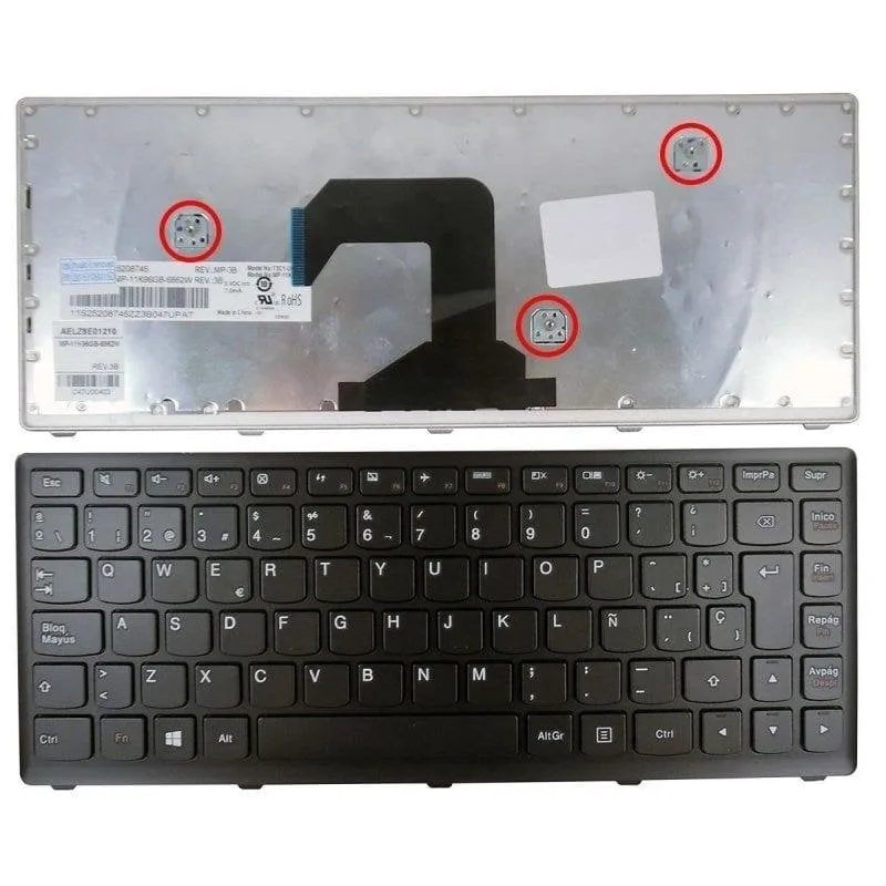 Tastiera Portatile Lenovo U410 Nero con Cornice Nera