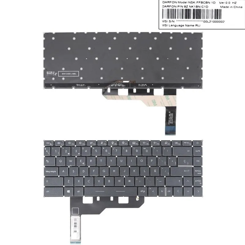 Tastiera retroilluminata per laptop Msi Stealth 15m Gs66 Stealth Ge66 Raider Nero