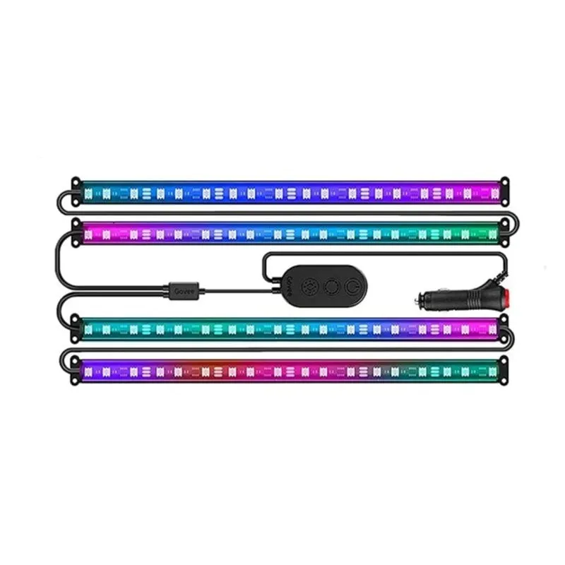 Striscia LED Govee RGBIC per interni auto Bluetooth 4 pezzi 30 cm trasparente multicolore