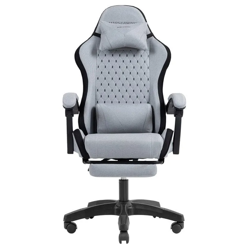 Sedia da gioco ergonomica Mars Gaming Mgc-x in tessuto traspirante con cuscino cervicale e lombare, nera