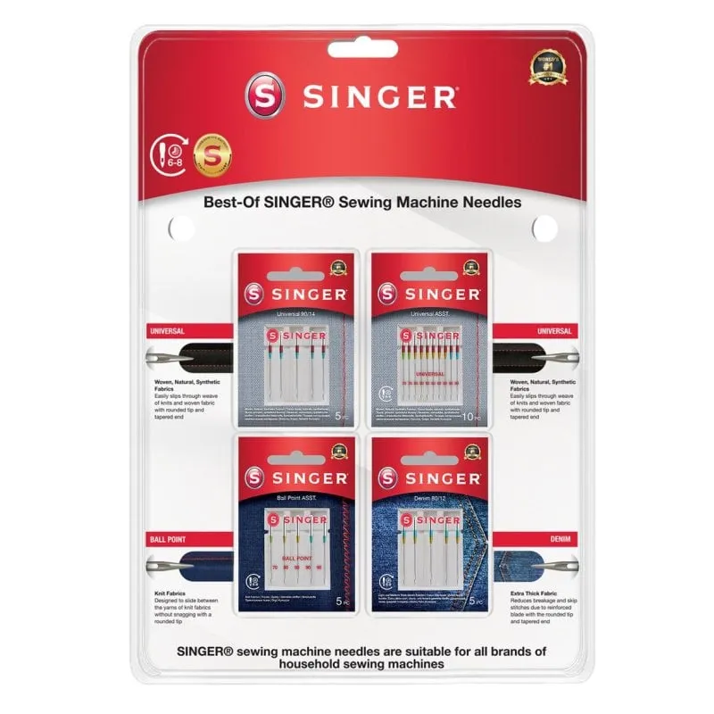 Set di aghi Singer 250088002 per macchina da cucire 70 80 90 multicolore 25 pezzi
