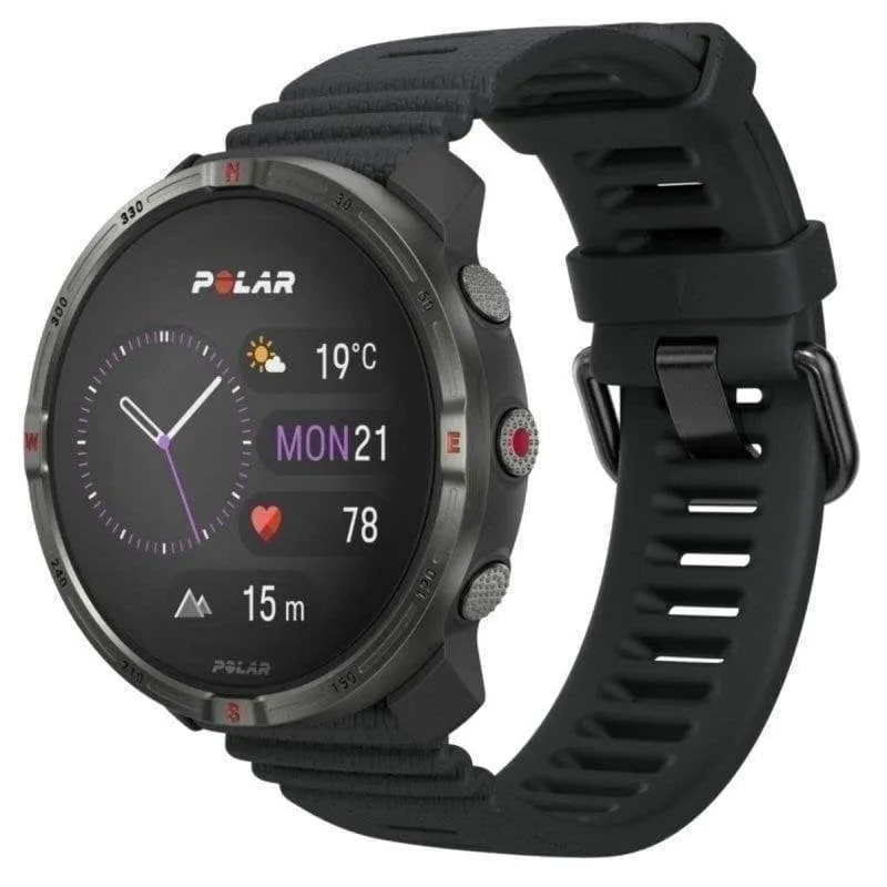 Polar Grit X2 Bluetooth GPS 44mm Nero Cinturino Silicone 7 Giorni WR50 Resistente