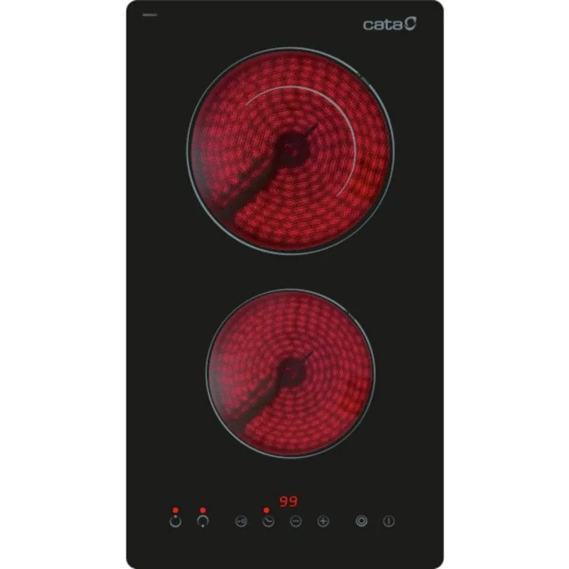 Piastra in vetroceramica CATA TD 3002 BK 2 zone Touch Control 3200 W 29 cm integrata nera