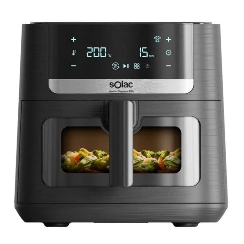 Friggitrice ad Aria Solac FA1801 Elegance E80 Finestra 8L 1800W Doppia Resistenza