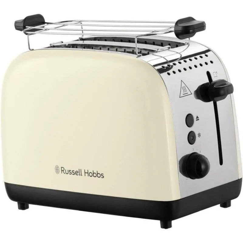 Tostapane Russell Hobbs 26551-56 2 fessure lunghe 1600 W 6 livelli Scongelamento Riscaldamento Crema e argento
