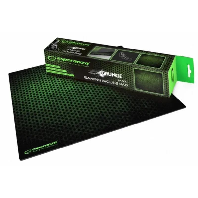 Tappetino Mouse Gaming Esperanza EGP103G Nero Verde Pattern Base Antiscivolo 400x300mm