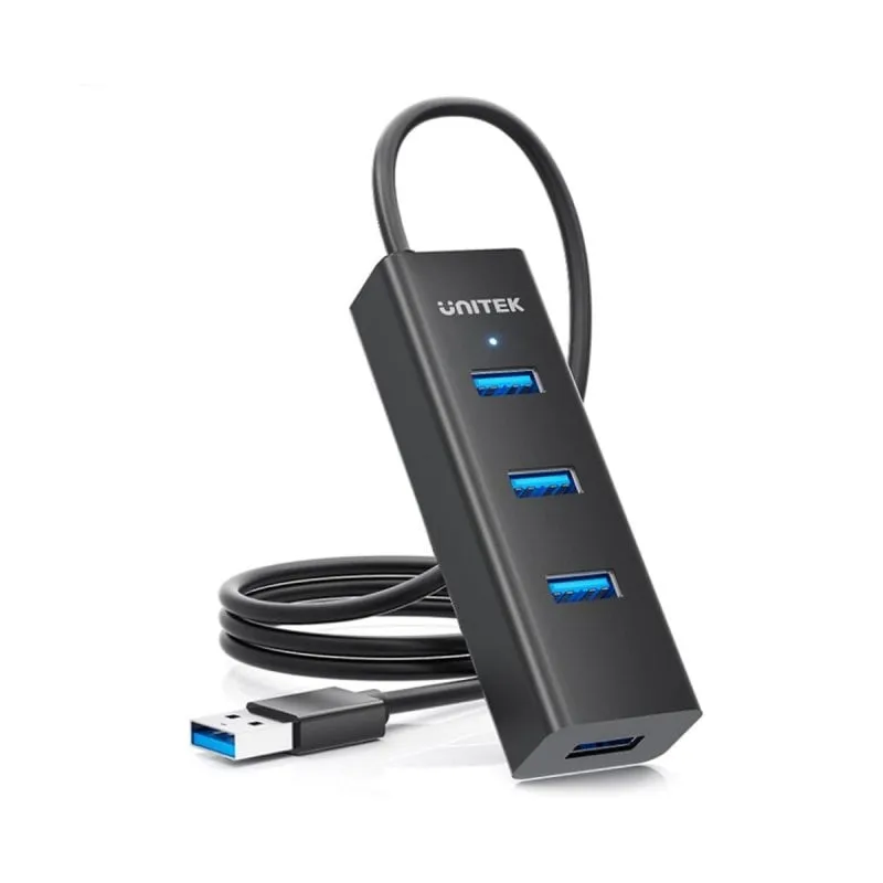 Hub UNITEK 4 porte USB 3.2 Gen 1 modello Y-3089V01 alimentazione 7,5 W cavo 1,2 m nero
