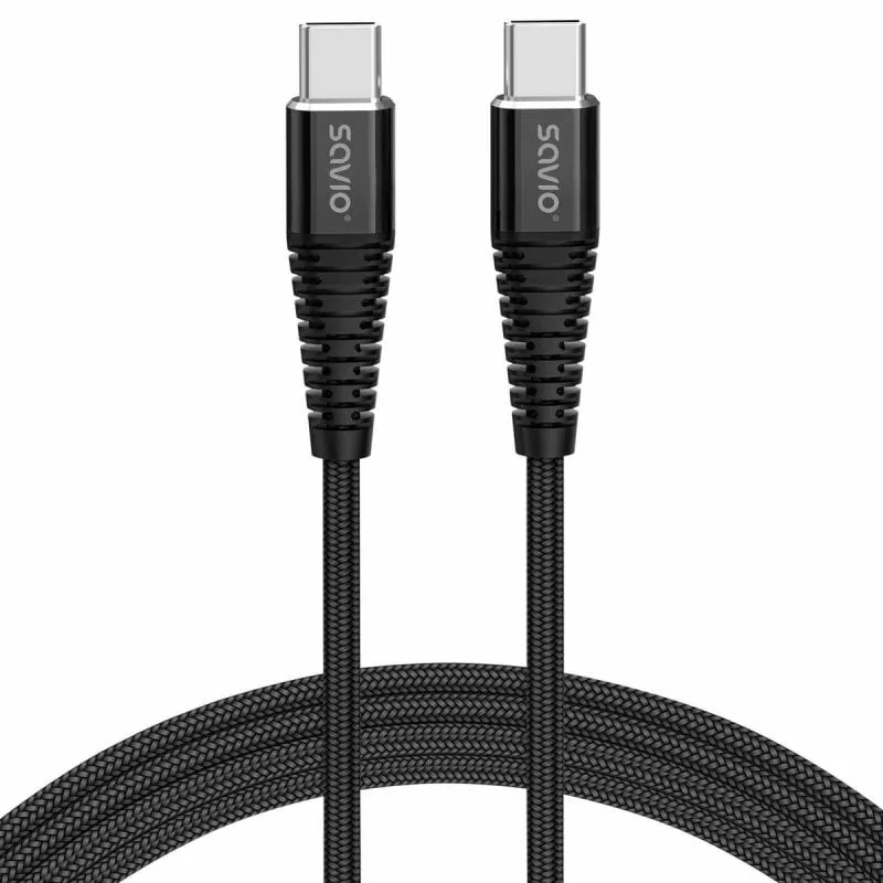 Cavo Savio CL-160 USB C 2 m 100W Ricarica Rapida Nero