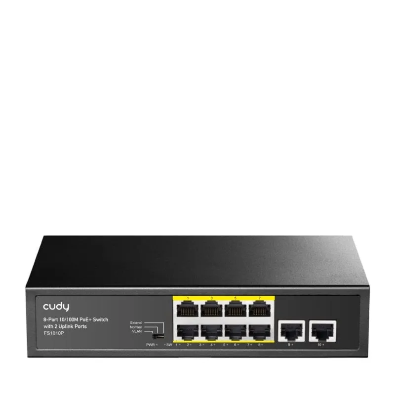 Switch Cudy FS1010P 8 Porte Fast Ethernet PoE Full Duplex Metallo