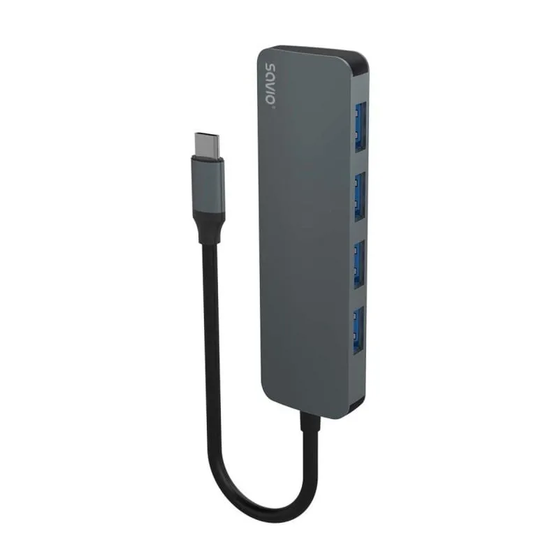 Hub Savio 4 porte 5 Gbps AK-54 USB-C Alluminio Portatile