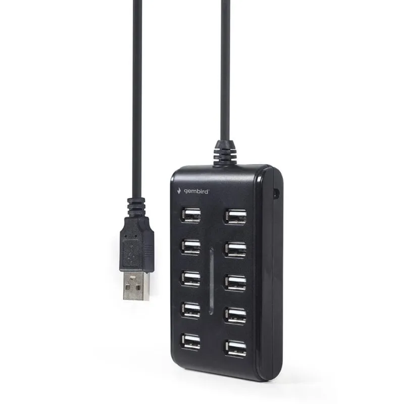 Hub Gembird 10 porte USB 2.0 modello UHB-U2P10P-01 con cavo e LED