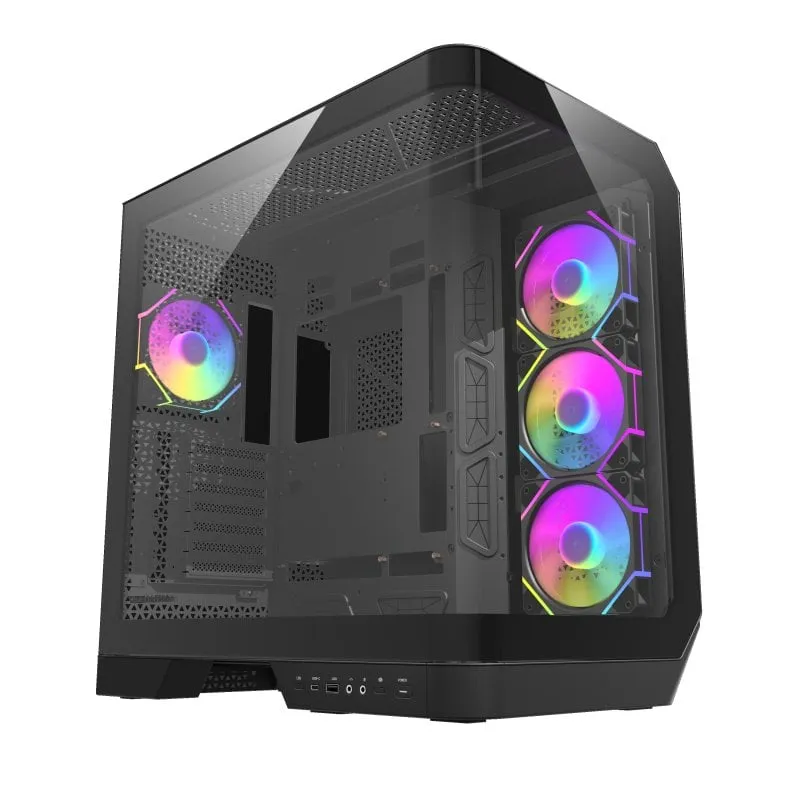Case darkFlash DY570 Black Full Tower Cristallo Curvo 4 Ventole ARGB/PWM