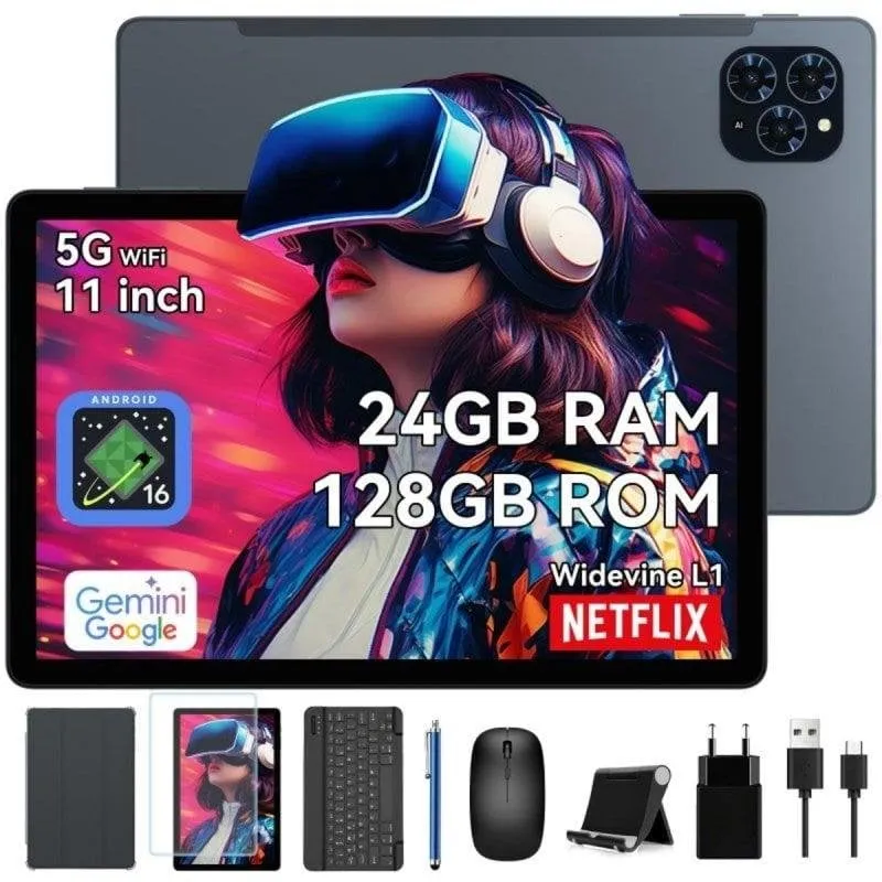 Tablet KINGRID T90 WiFi 11" 8GB 128GB Grigio