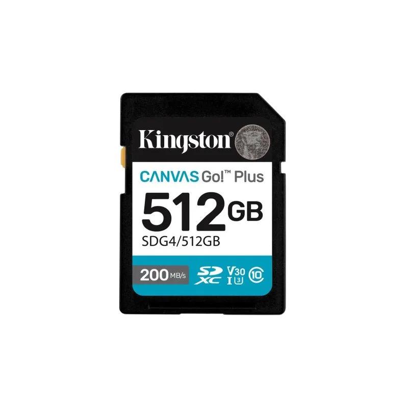 Scheda SD Kingston Canvas Go! Plus 512GB UHS-I U3 V30 200MB/s