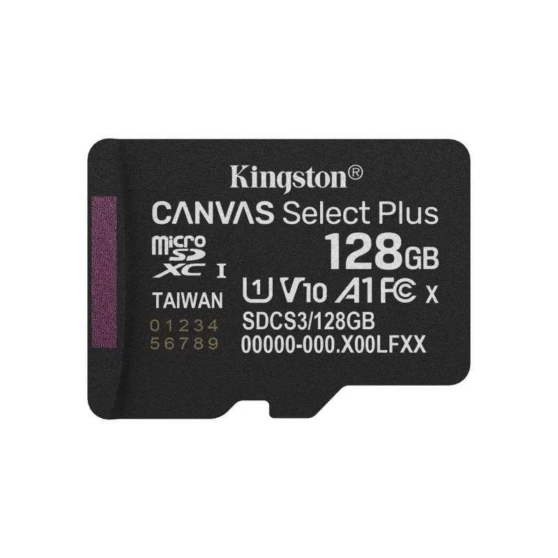 Scheda microSD Kingston Canvas Select Plus 128GB 150 MB/s A1 UHS-I V10