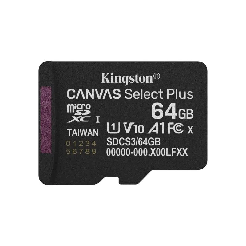 Scheda MicroSD Kingston SDCS3/64GBSP 64GB UHS-I U1 V10 A1 100MB/s