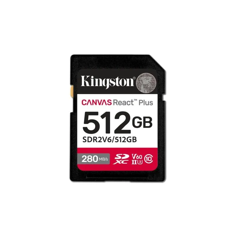 Scheda di memoria Kingston Canvas React Plus SDXC 512GB UHS-II V60 280MB/s
