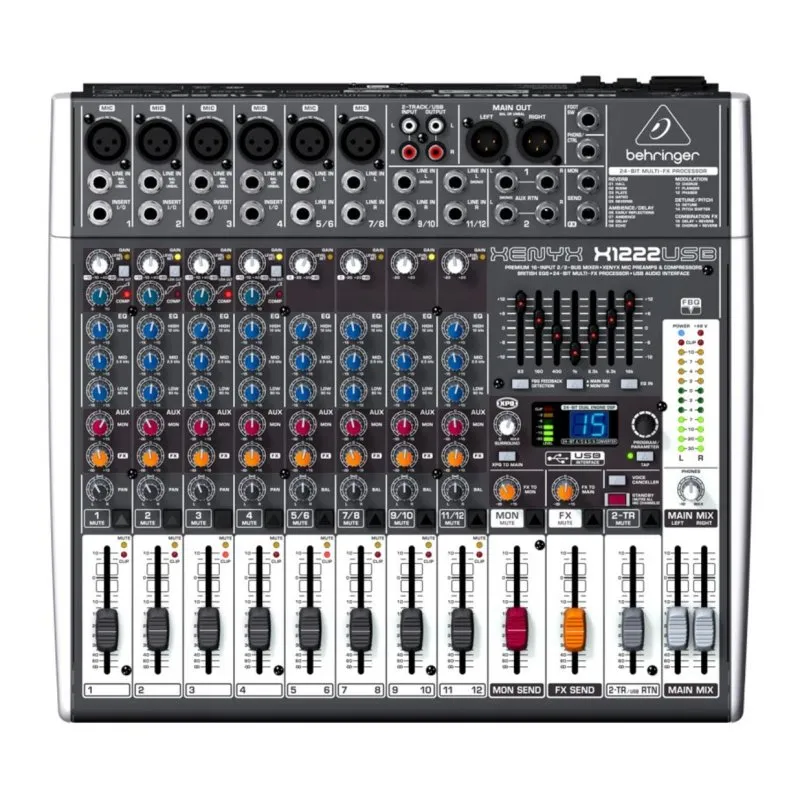 Mixer Behringer X1222USB 4 canali 24 bit USB EQ 3 bande XLR